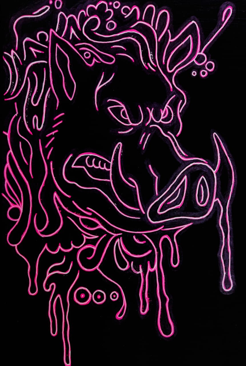 Aahan_Pig-Outline_Apr2021 Angry Pig Outline / Apr2021